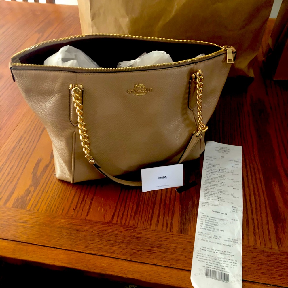 Brand New With Tags Coach Bag with Gold Chains